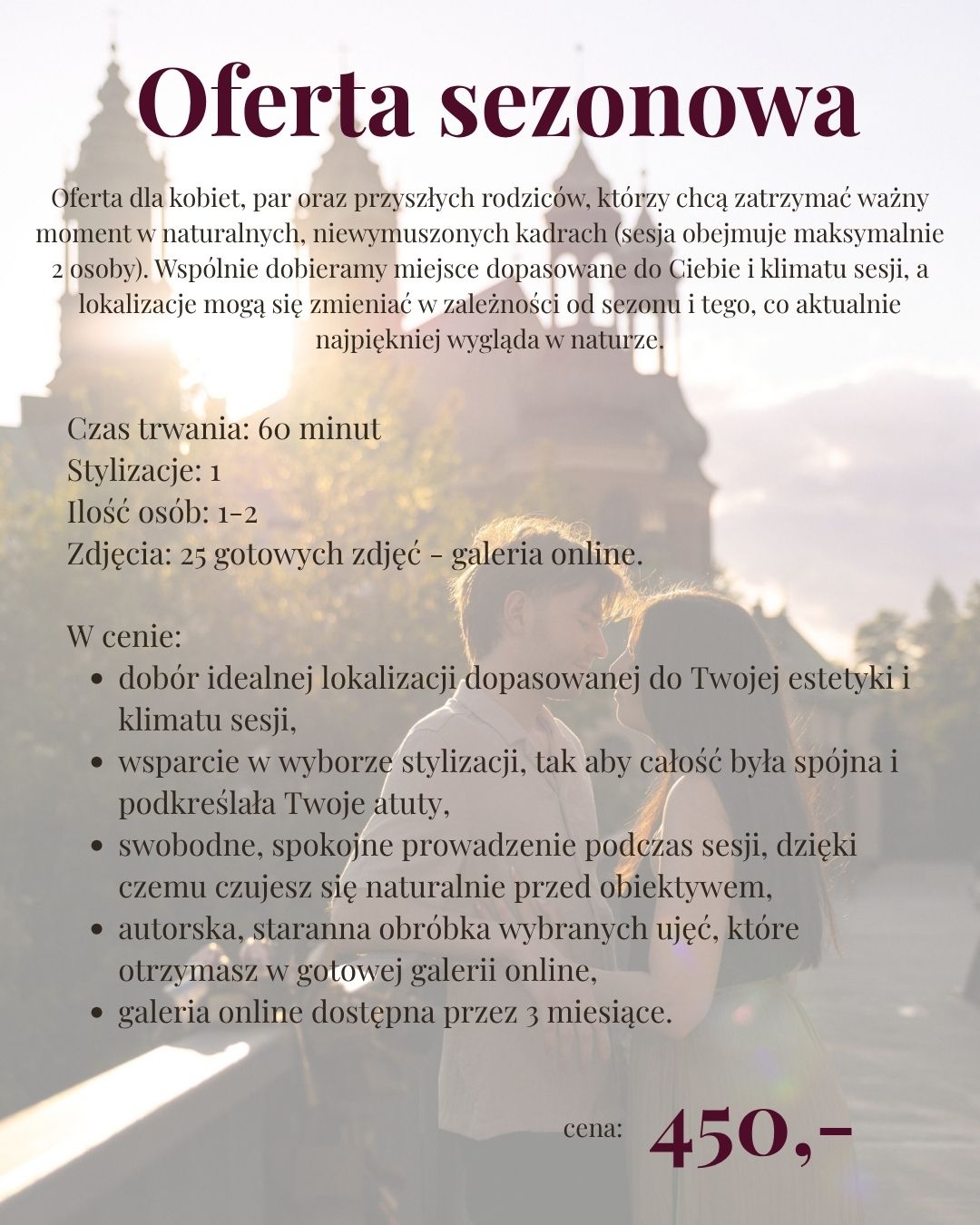 Pakiet sezonowej sesji plenerowej Poznań
