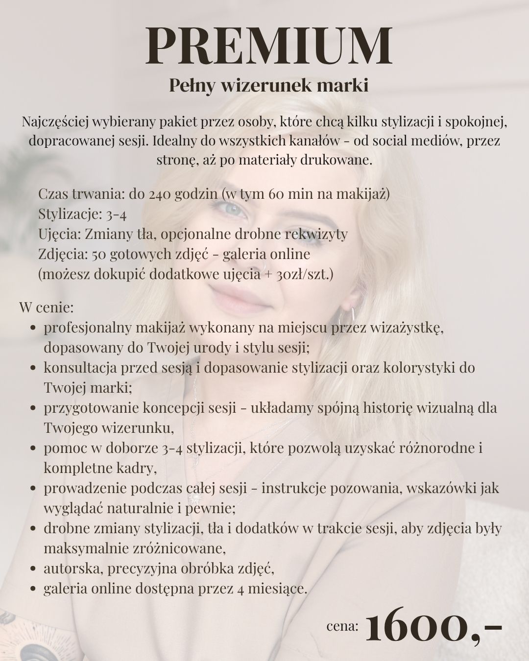 Pakiet premium sesji wizerunkowej Poznań